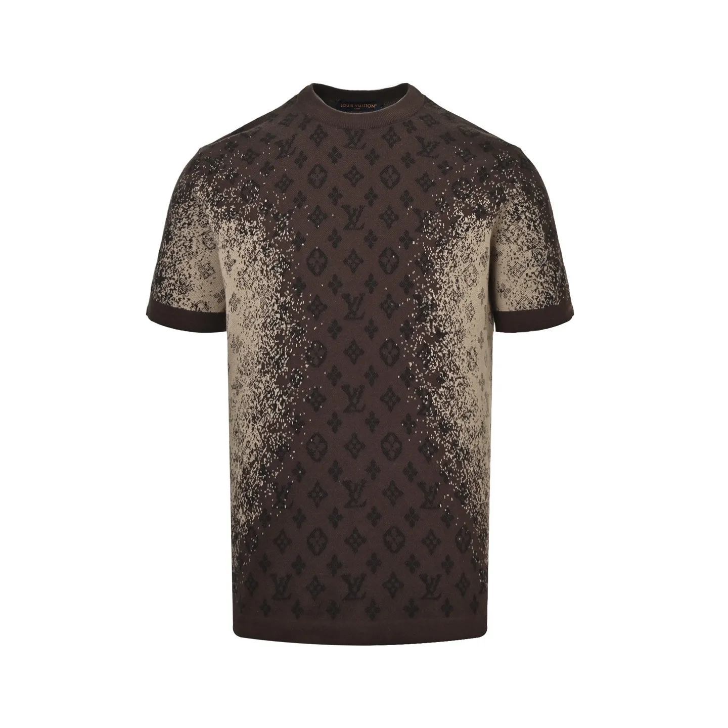 Louis Vuitton/Louis Vuitton 26ss presbyopic gradient jacquard knitted short sleeves